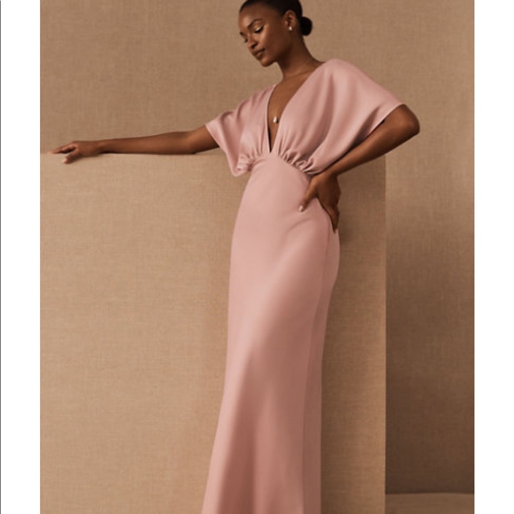 Bhldn Leila Satin dress Dust Rose